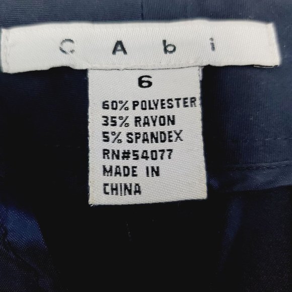 Cabi Wide Leg Elegant 9-5 Work Trouser Navy Blue Pant Sz 6 - Picture 8 of 8